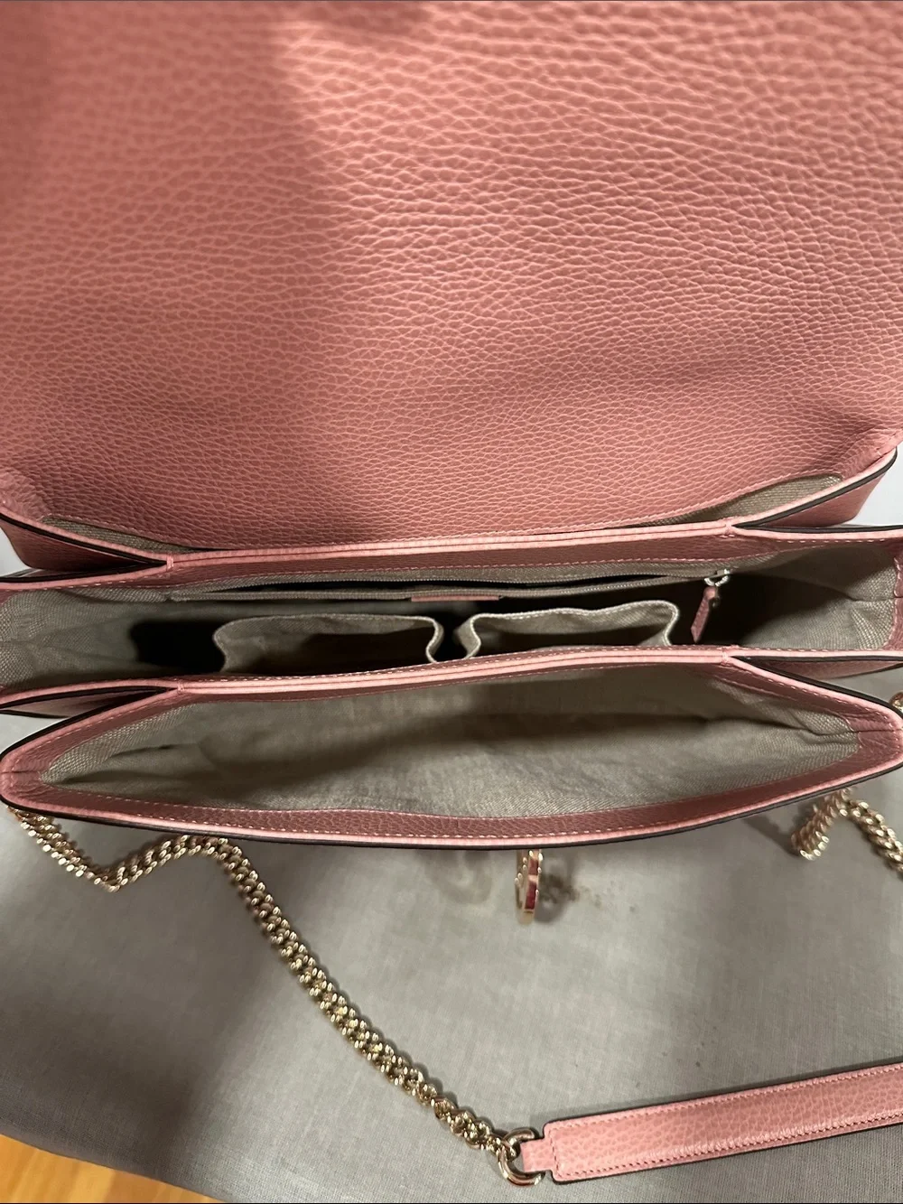 Gucci Interlocking G pink leather shoulder/crossbody bag